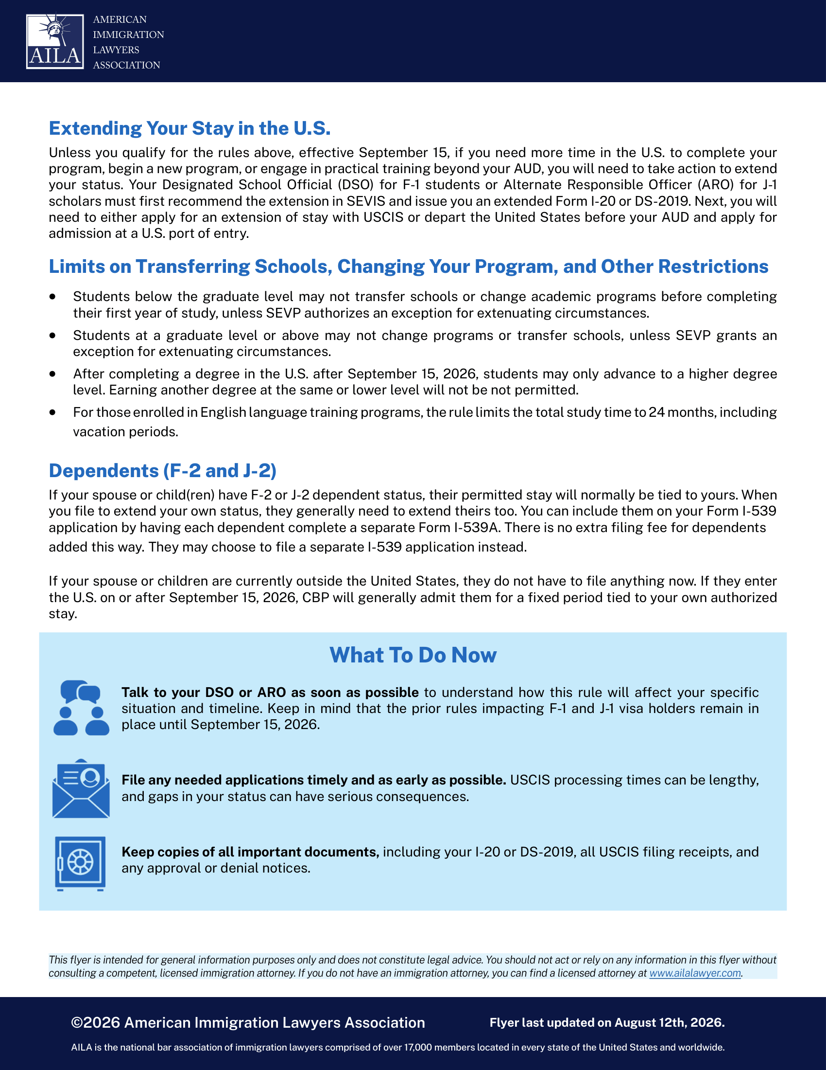 AILA Changes to F-1 and J-1 Visa Status What You Need to Know - Page 2